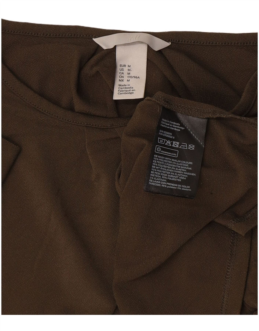 Top camicetta da donna H&M UK 14 Poliestere kaki medio