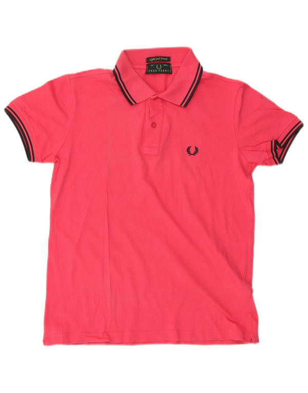 Fred Perry Mens Light and Stretch Polo Shirt Medium Pink Cotton