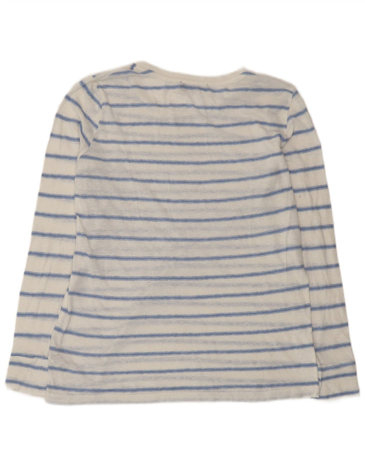 Marks & Spencer Blusa para mujer Top UK 44 Poliéster a rayas blancas medianas