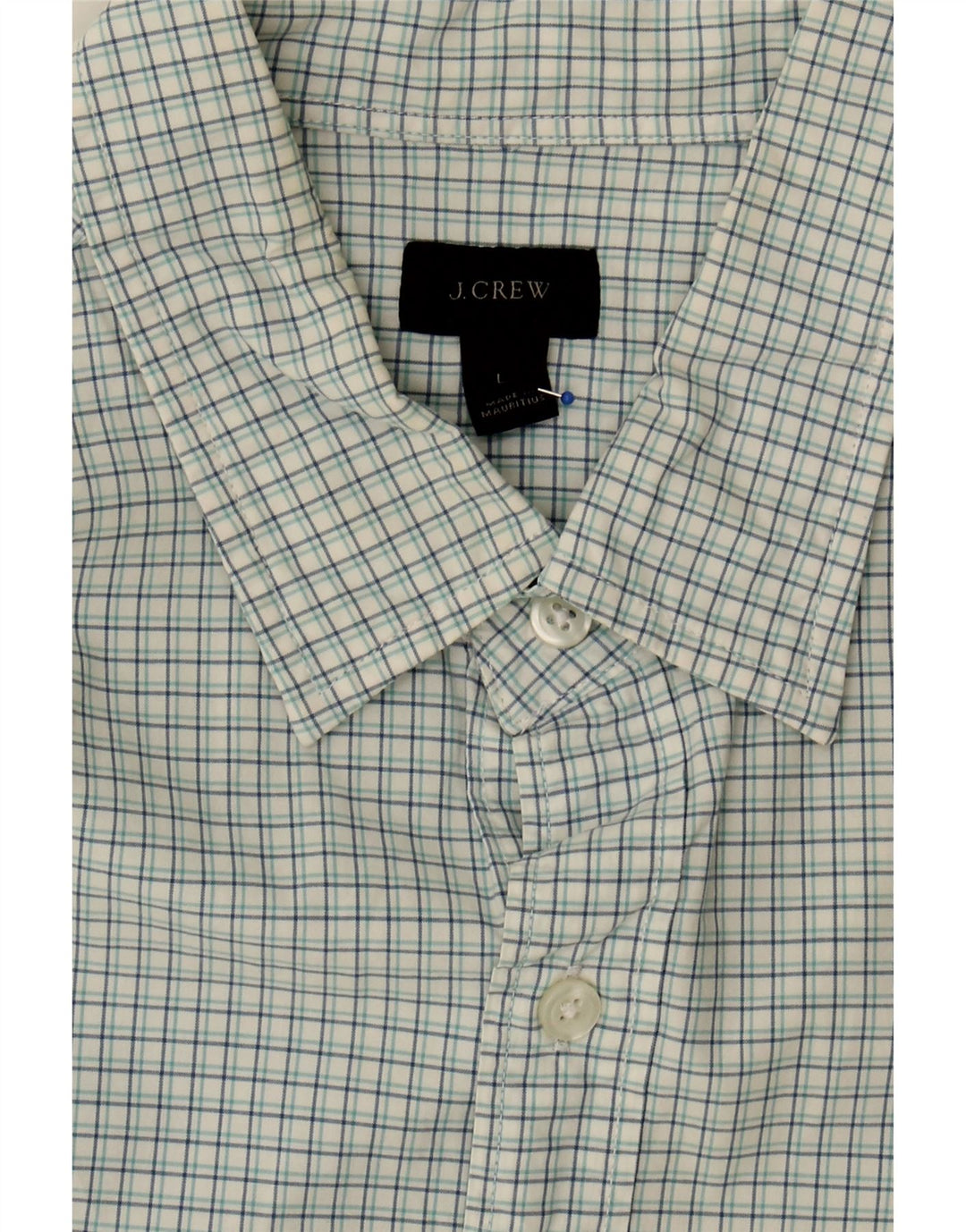 J. CREW Mens Shirt Large Blue Check Cotton Vintage J. Crew and Second-Hand J. Crew from Messina Hembry 