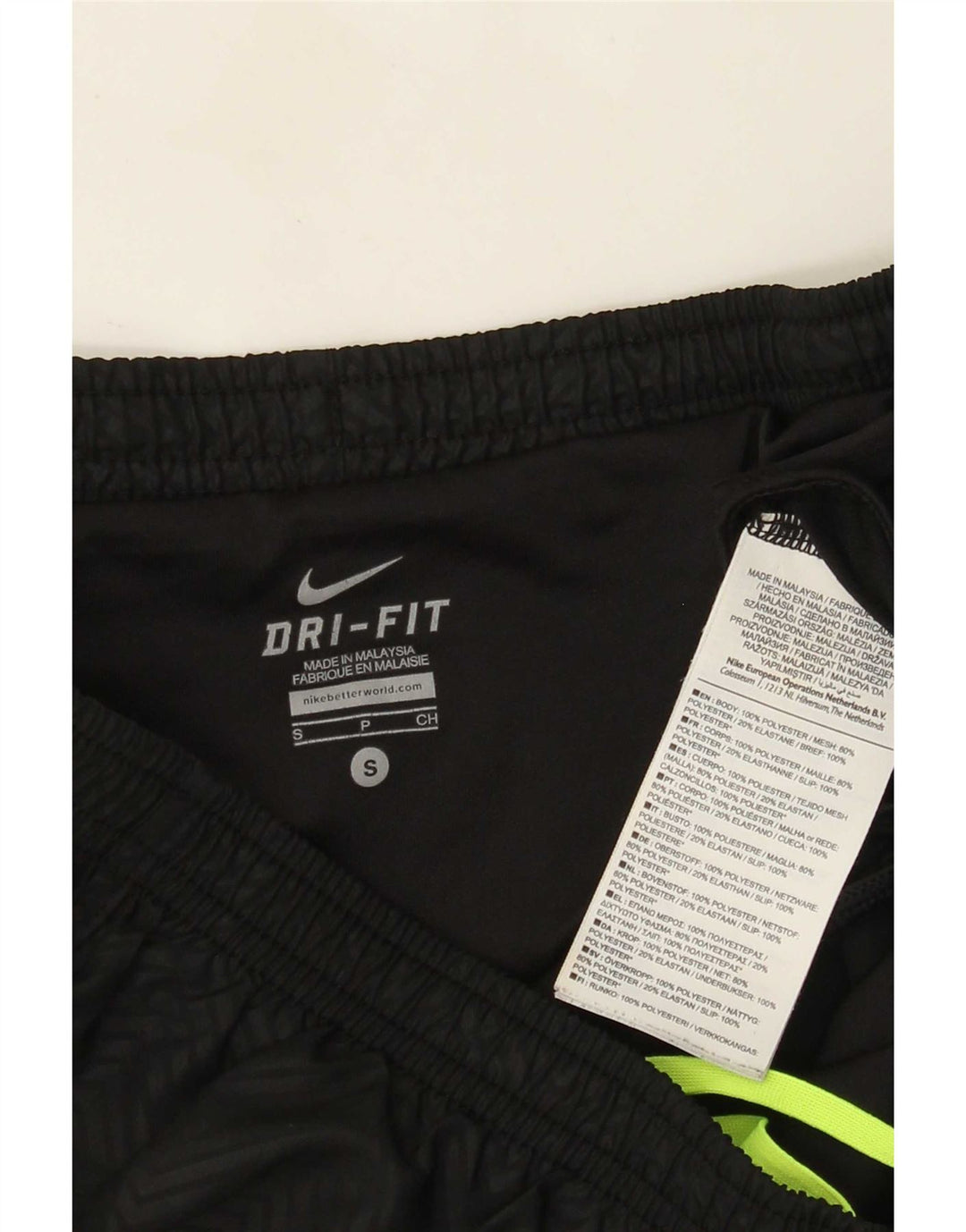 Nike Womens Dri Fit Sport Shorts UK 10 Small Black Chevron Polyester