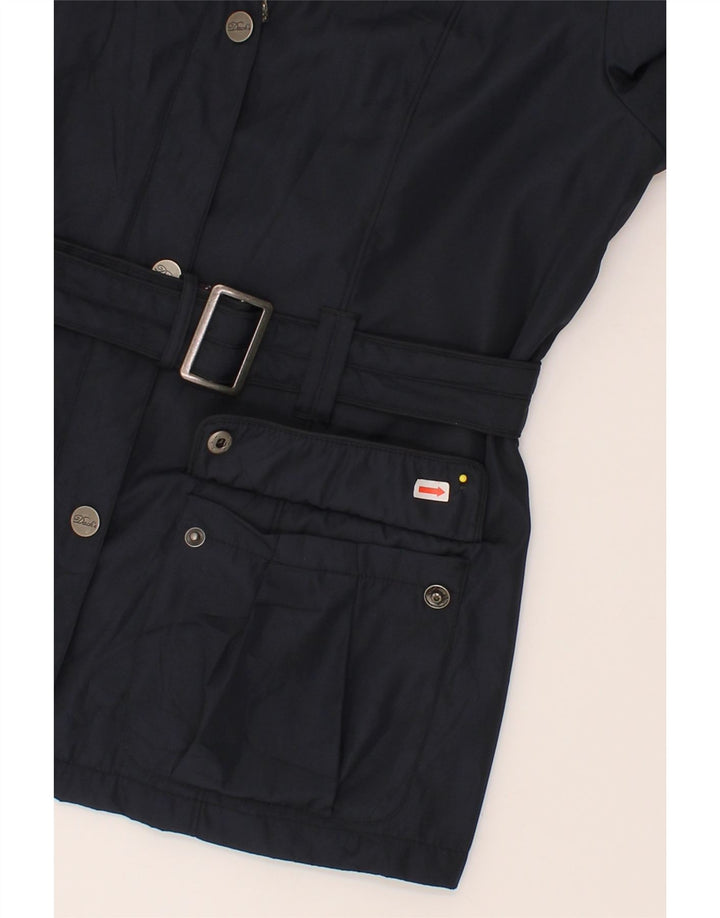DACK'S Womens Windbreaker Jacket UK 14 Large Navy Blue Polyester Vintage Dack's and Second-Hand Dack's from Messina Hembry 