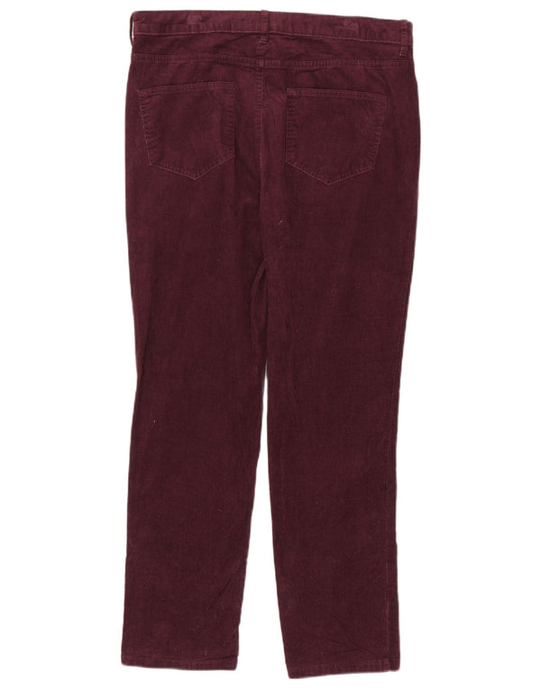 Женские вельветовые брюки Marks & Spencer UK 14, большие W32 L28, бордовые