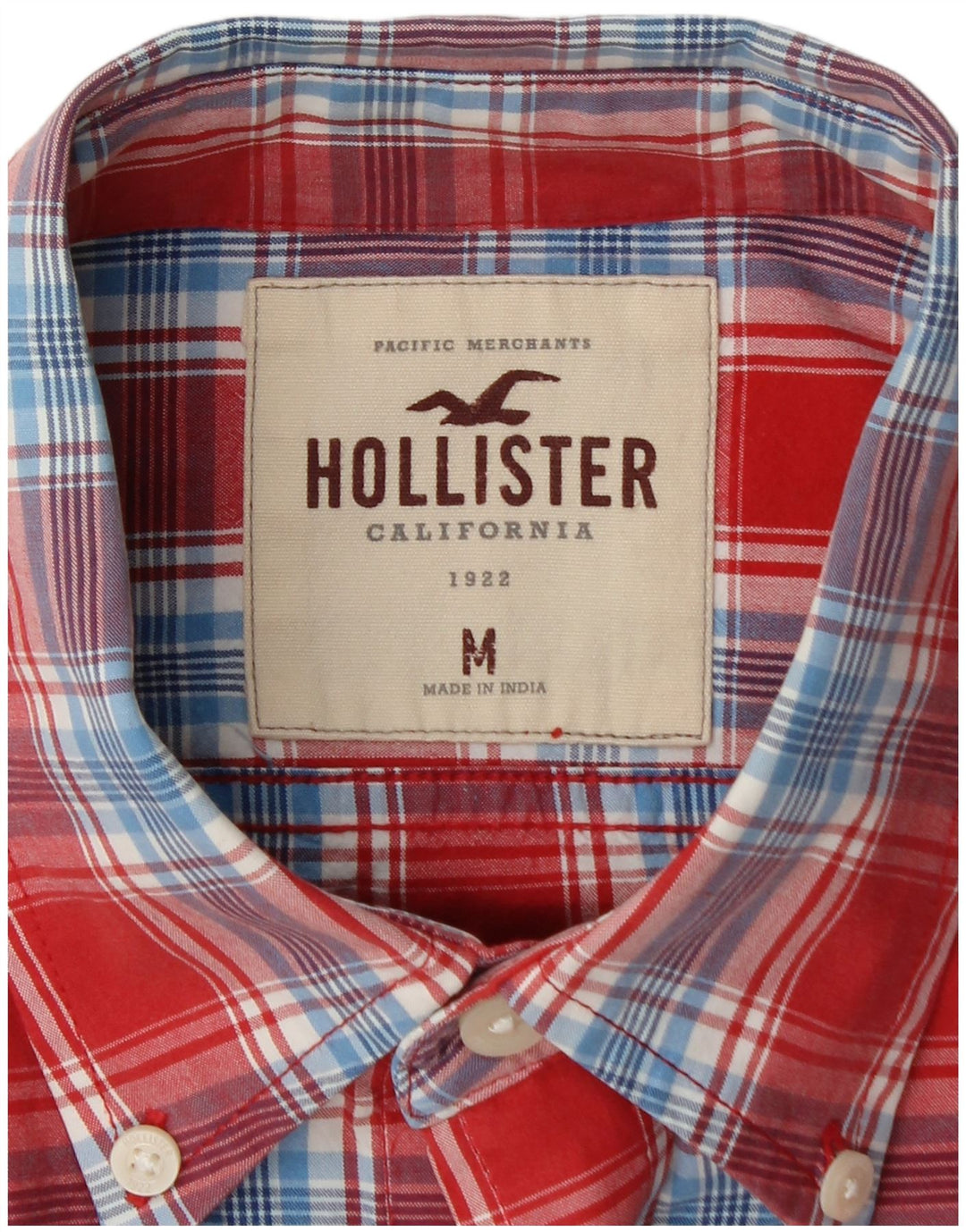 HOLLISTER Mens Shirt Medium Red Check Cotton