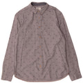Camicia da uomo dal taglio classico con motivo astratto di White Stuff, grande in cotone grigio