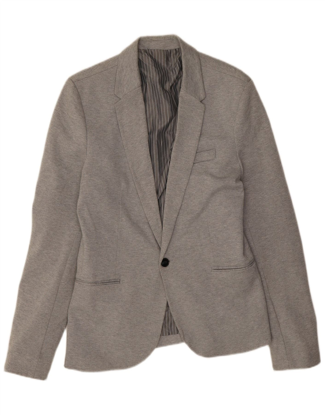 Zara Mens 1 Button Blazer Jacket UK 40 Large Grey