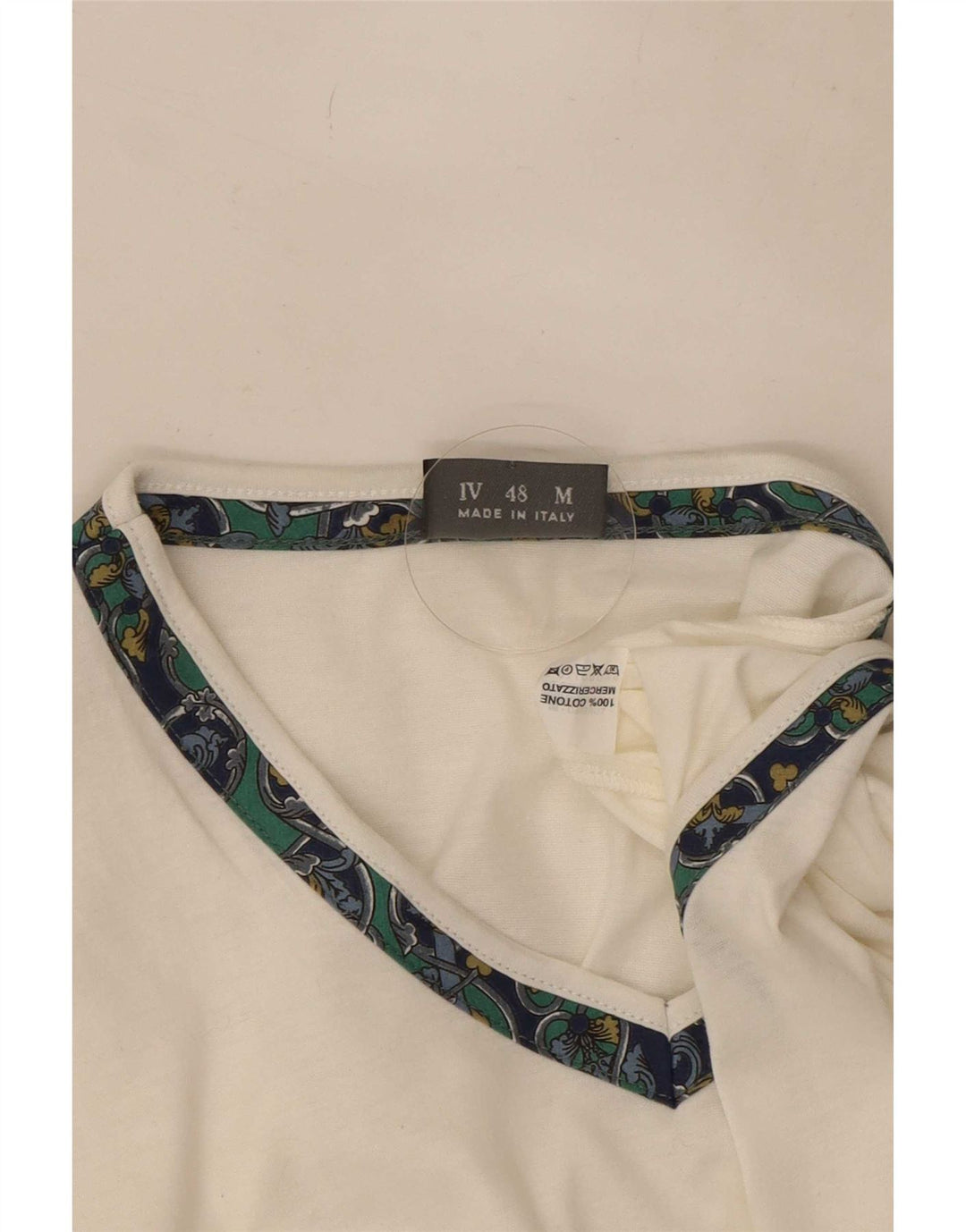 Tricou pentru bărbați Roccobarocco Top Medium Alb Bumbac