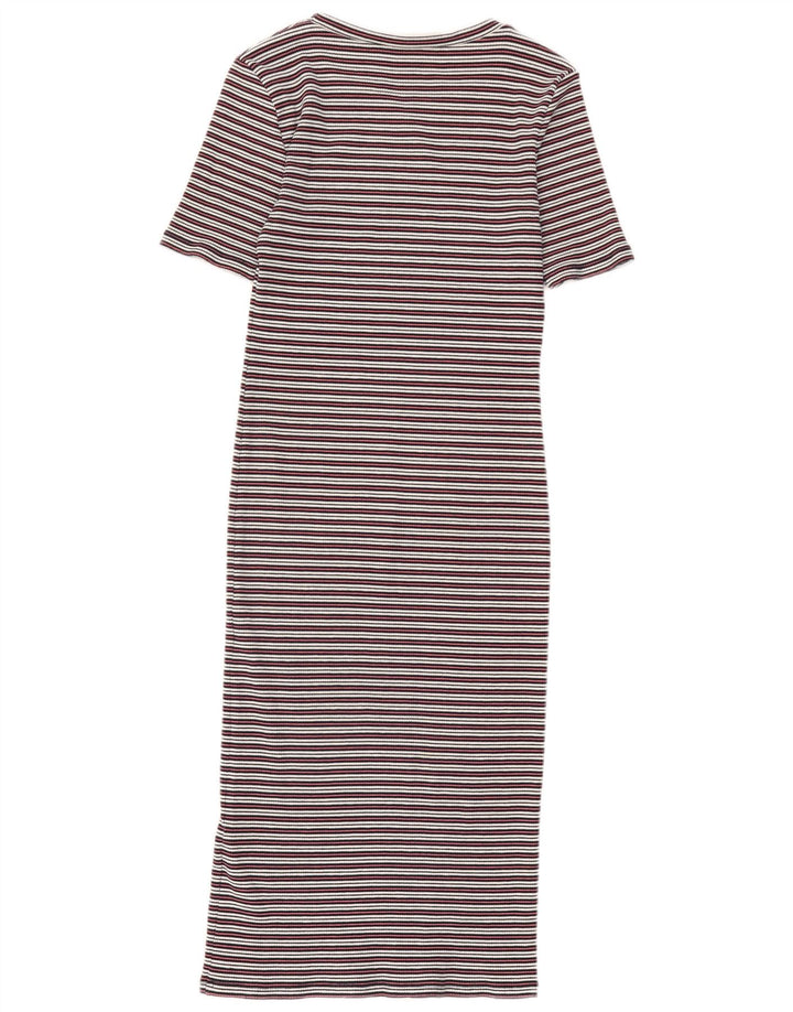 Oasis Womens Maxi Bodycon Dress UK 12 Medium Multicoloured Striped Cotton