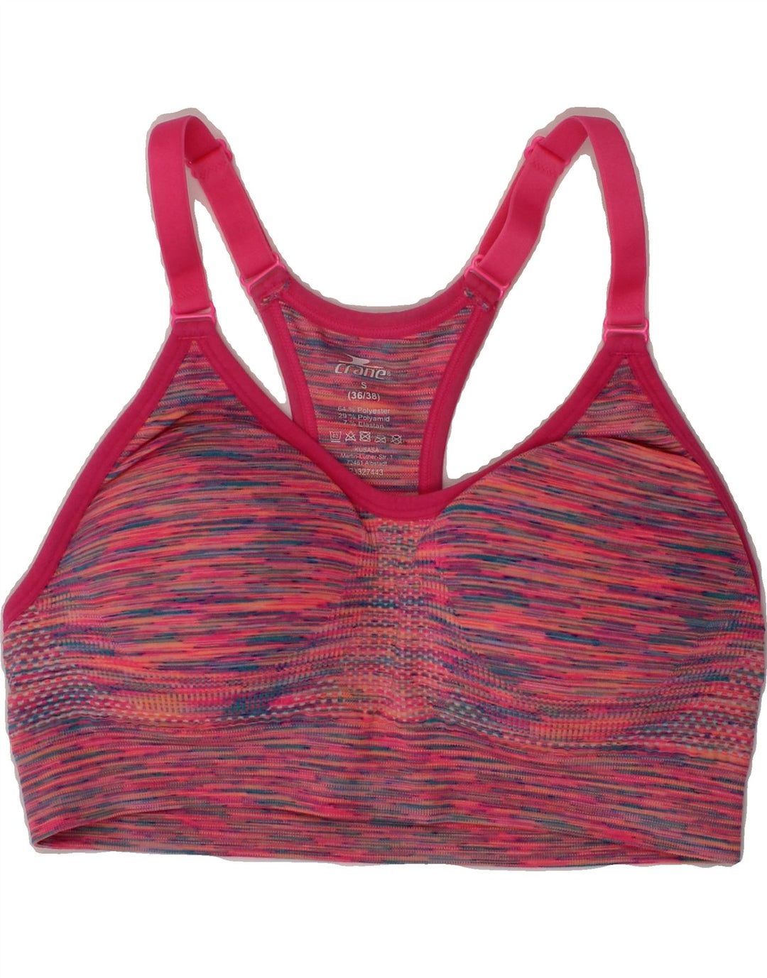 CRANE Womens Sport Bra Top EU 36/38  Small Pink Flecked Vintage Crane and Second-Hand Crane from Messina Hembry 