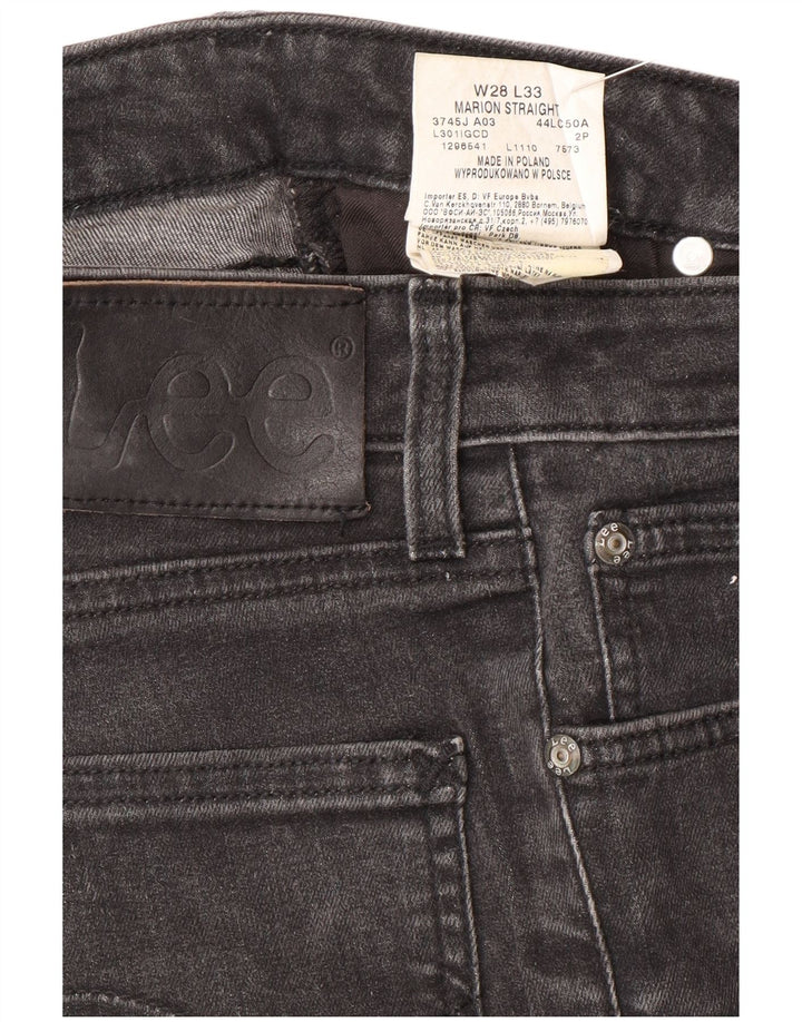 Lee Womens Marion Straight Jeans W28 L33 Grey Cotton