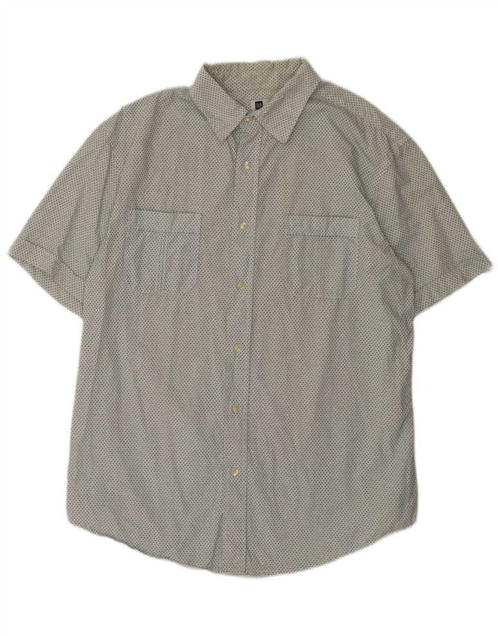 Camicia a maniche corte da uomo Gap Large in cotone maculato bianco