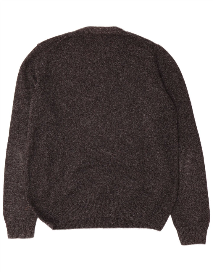 Trussardi Mens Crew Neck Jumper Sweater Large Grey Flecked Wool