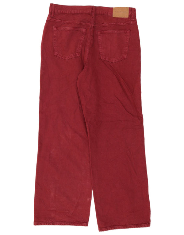 Женские свободные джинсы Topshop с завышенной талией UK 12 Medium W30 L32 Бордовый хлопок
