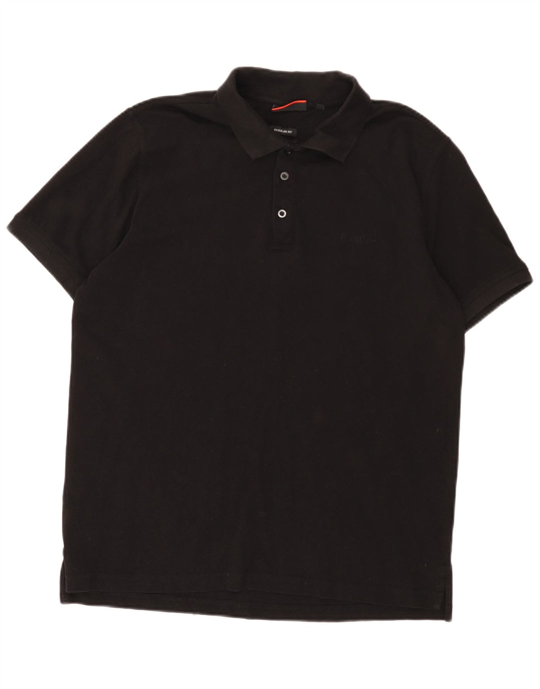 Pierre Cardin Mens Regular Fit Polo Shirt Large Black Cotton