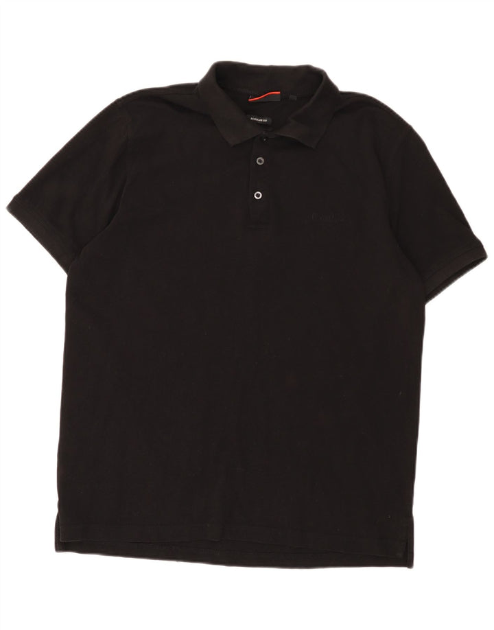 Pierre Cardin Mens Regular Fit Polo Shirt Large Black Cotton