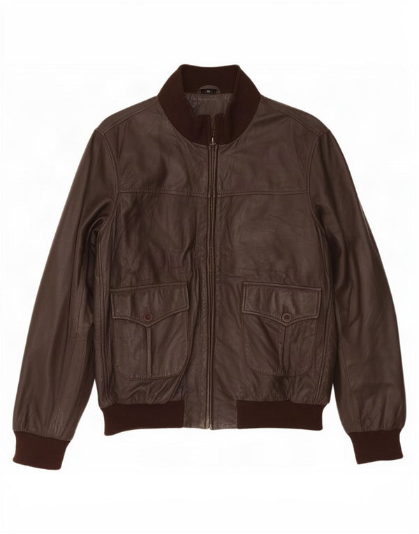 veste en cuir homme vintage UK 40 Grand Marron