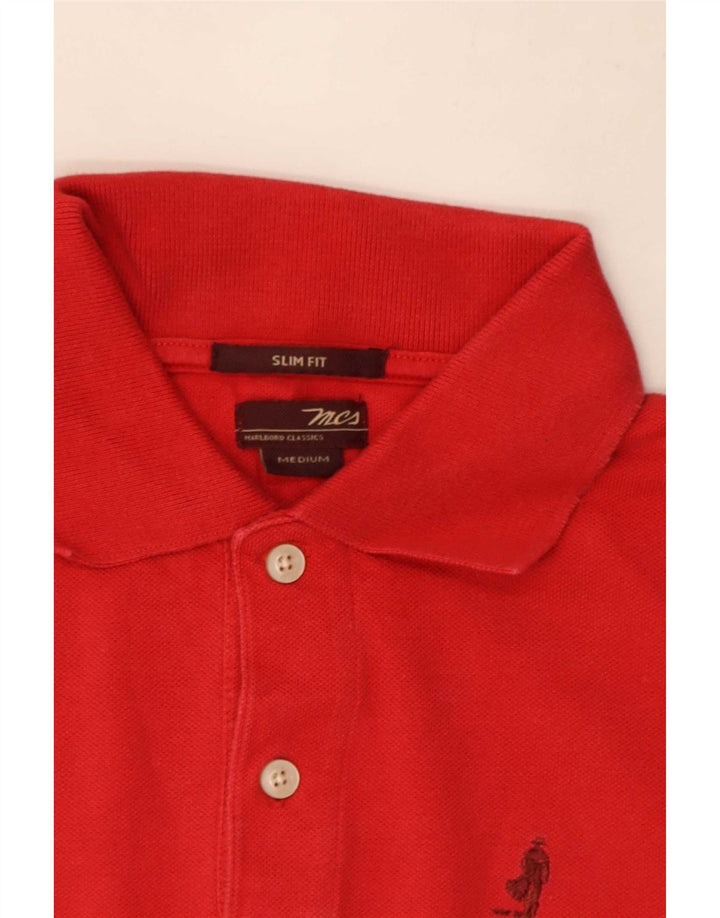 Marlboro Classics Mens Slim Fit Polo Shirt Medium Red