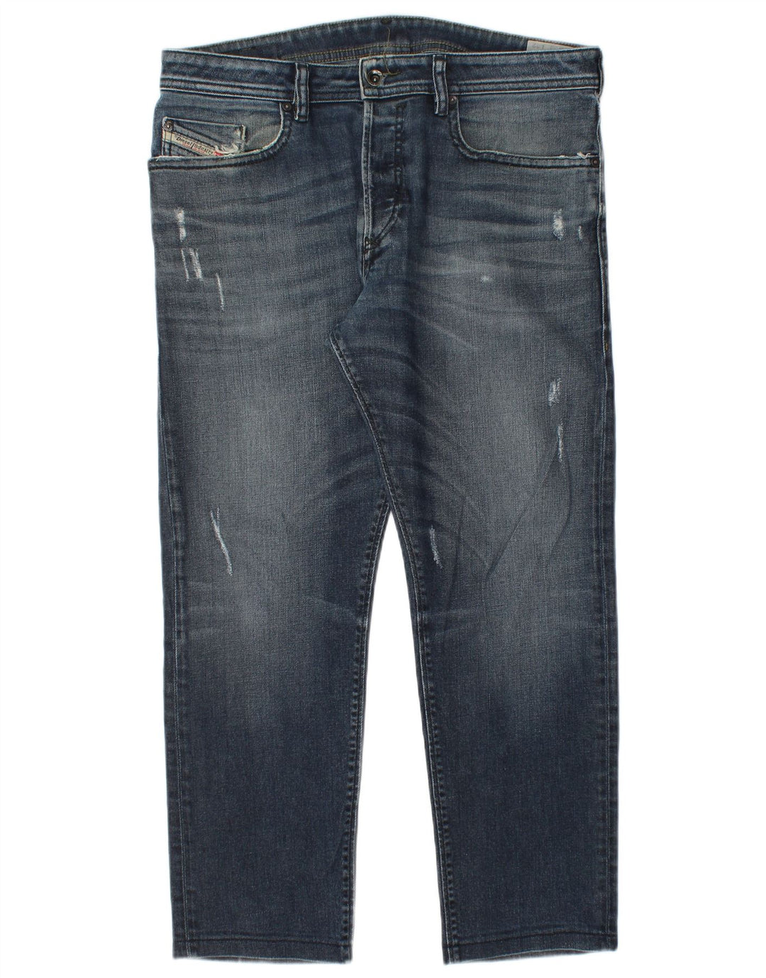 Diesel Mens Distressed Straight Jeans W33 L27 Blue