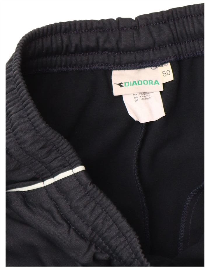 Diadora Mens Tracksuit Trousers IT 50 Medium Navy Blue Colourblock