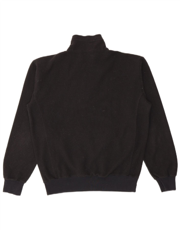 Champion Womens Zip Neck Fleece Jumper UK 14 Medium Black Polyester