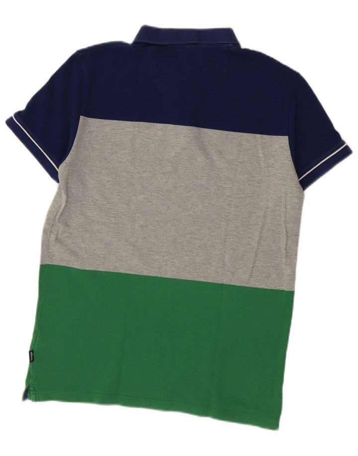 Wrangler Mens Polo Shirt Medium Multicoloured Colourblock Cotton