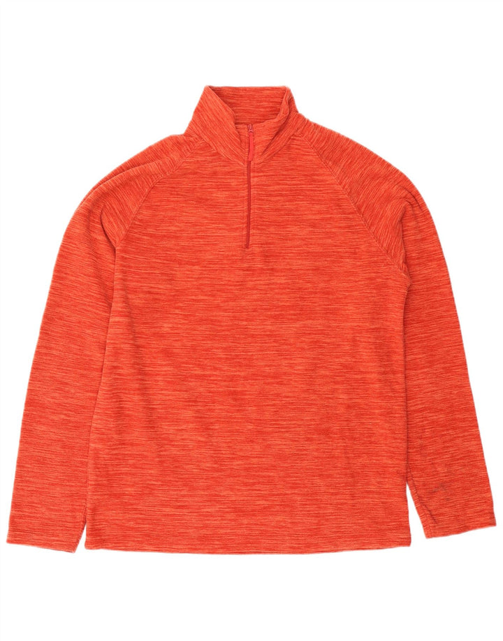 Mountain Warehouse Herren-Fleecepullover mit Reißverschluss am Kragen, mittelorange meliert