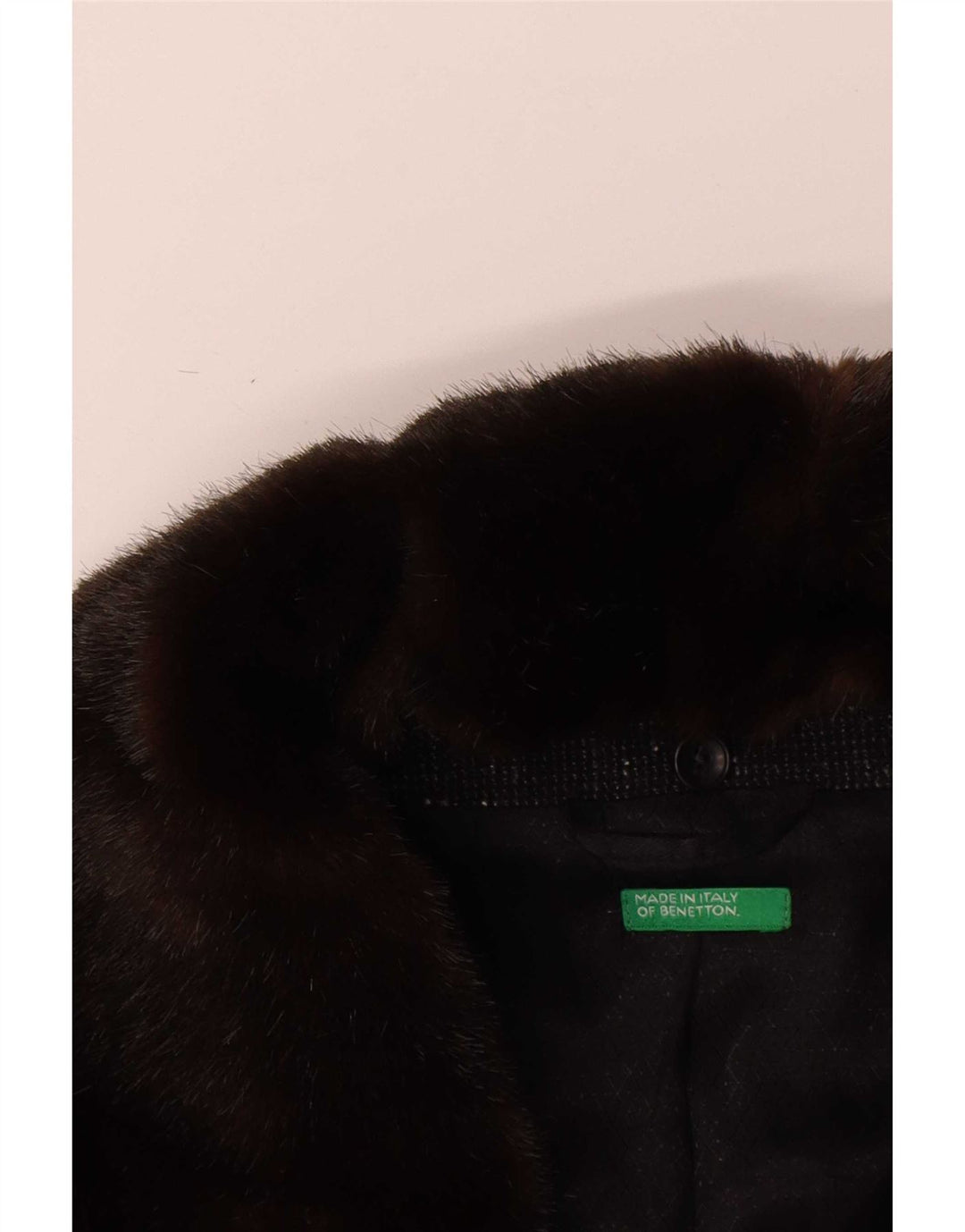 Benetton Womens 1 Button Blazer Jacket UK 12 Medium Black Flecked
