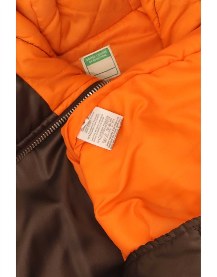 Jachetă parka supradimensionată pentru femei cu glugă Benetton UK 10 Poliamidă maro mică