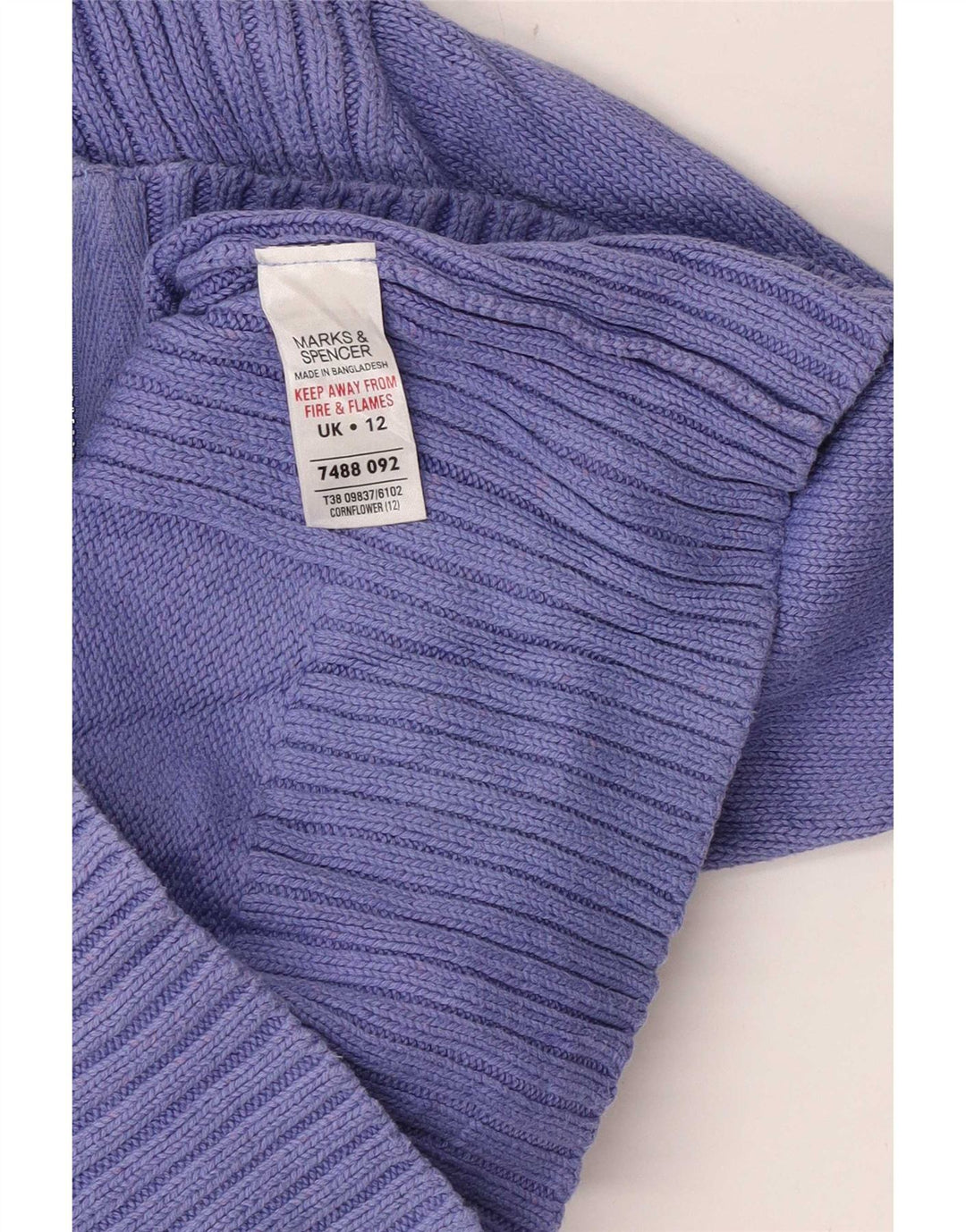 Marks & Spencer Womens Cardigan Sweater UK 12 Medium Purple Cotton