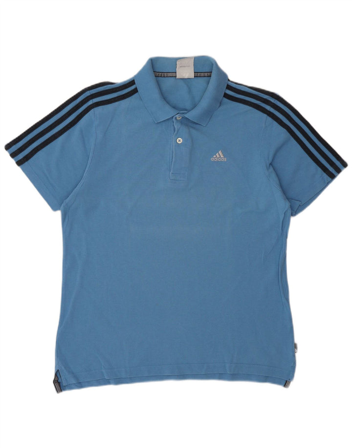 ADIDAS Polo skjorte til mænd mellemblå bomuld