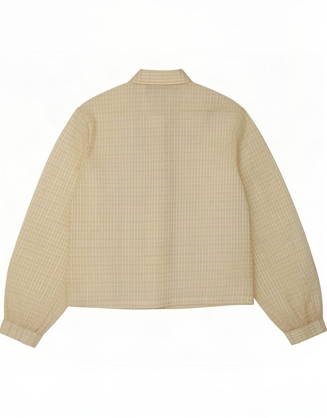 Vintage Damen-Hemdbluse IT 42 Medium Beige Check Polyester