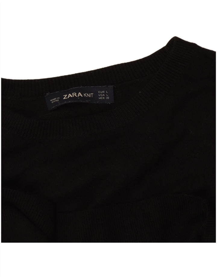 Zara Dame Jumper Sweater UK 14 Stor Sort