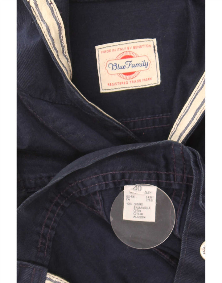 Giacca di jeans con cappuccio oversize da donna Benetton IT 40 Small Blu Navy