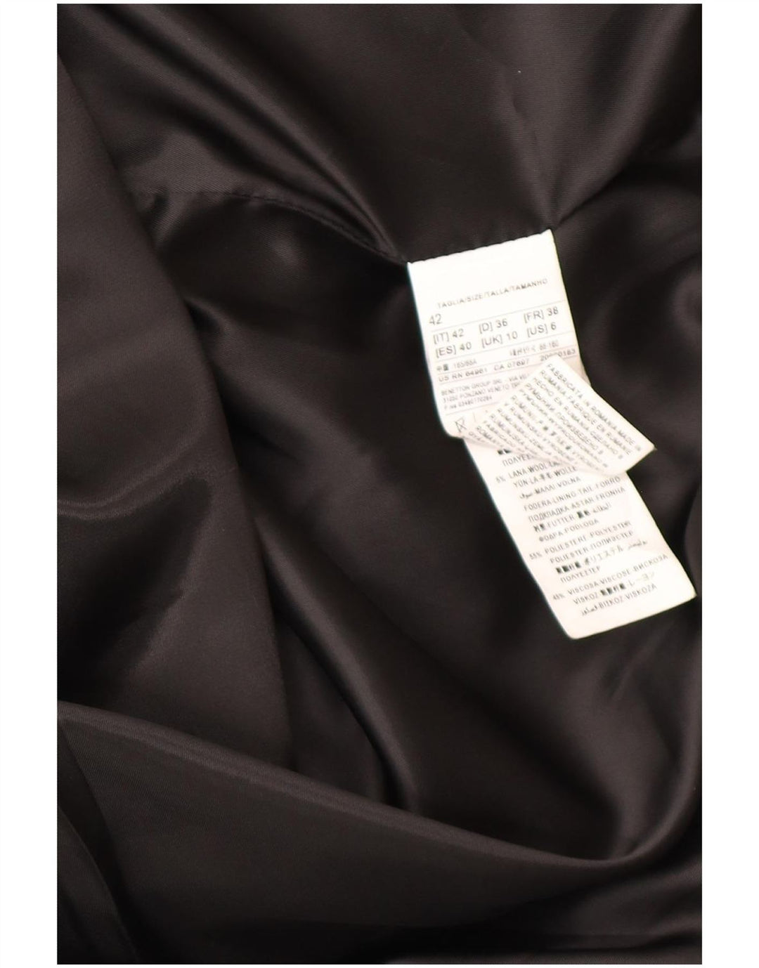 Benetton Womens Oversized Overcoat UK 10 Small Black Houndstooth Acrylic