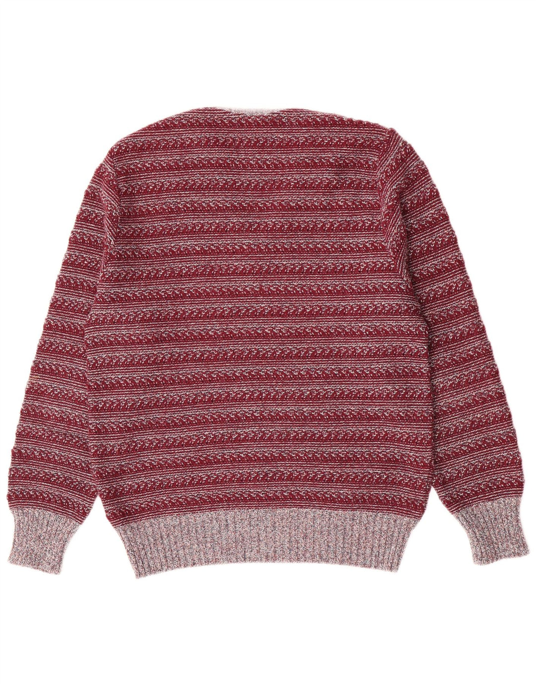 Rio Herren-Pullover mit V-Ausschnitt, IT 50, mittelbraun, gestreift, Polyacryl