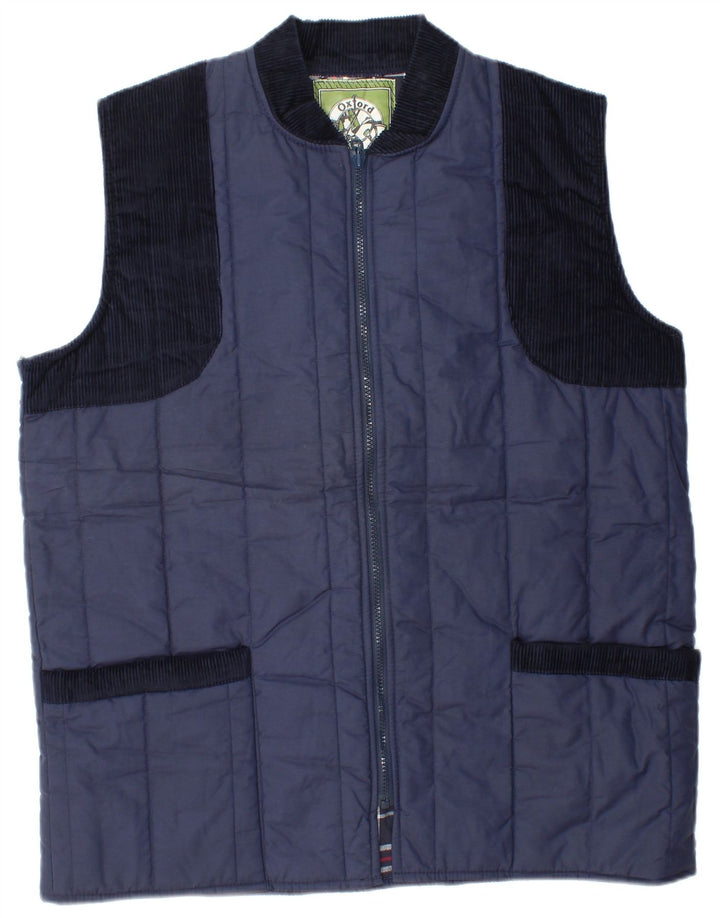 Oxford Blue Mens Padded Gilet UK 38 Medium Navy Blue Polyester