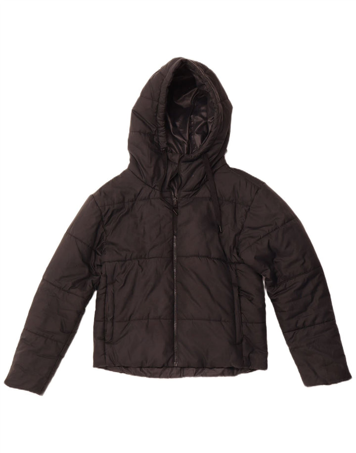 NIKE Chaqueta acolchada reversible con capucha para mujer UK 10 Small Poliéster negro