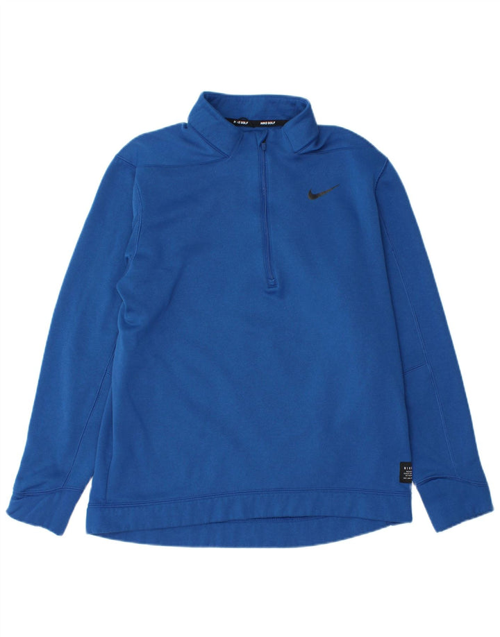 Nike Sweatshirt med lynlås til mænd mellemblå polyester