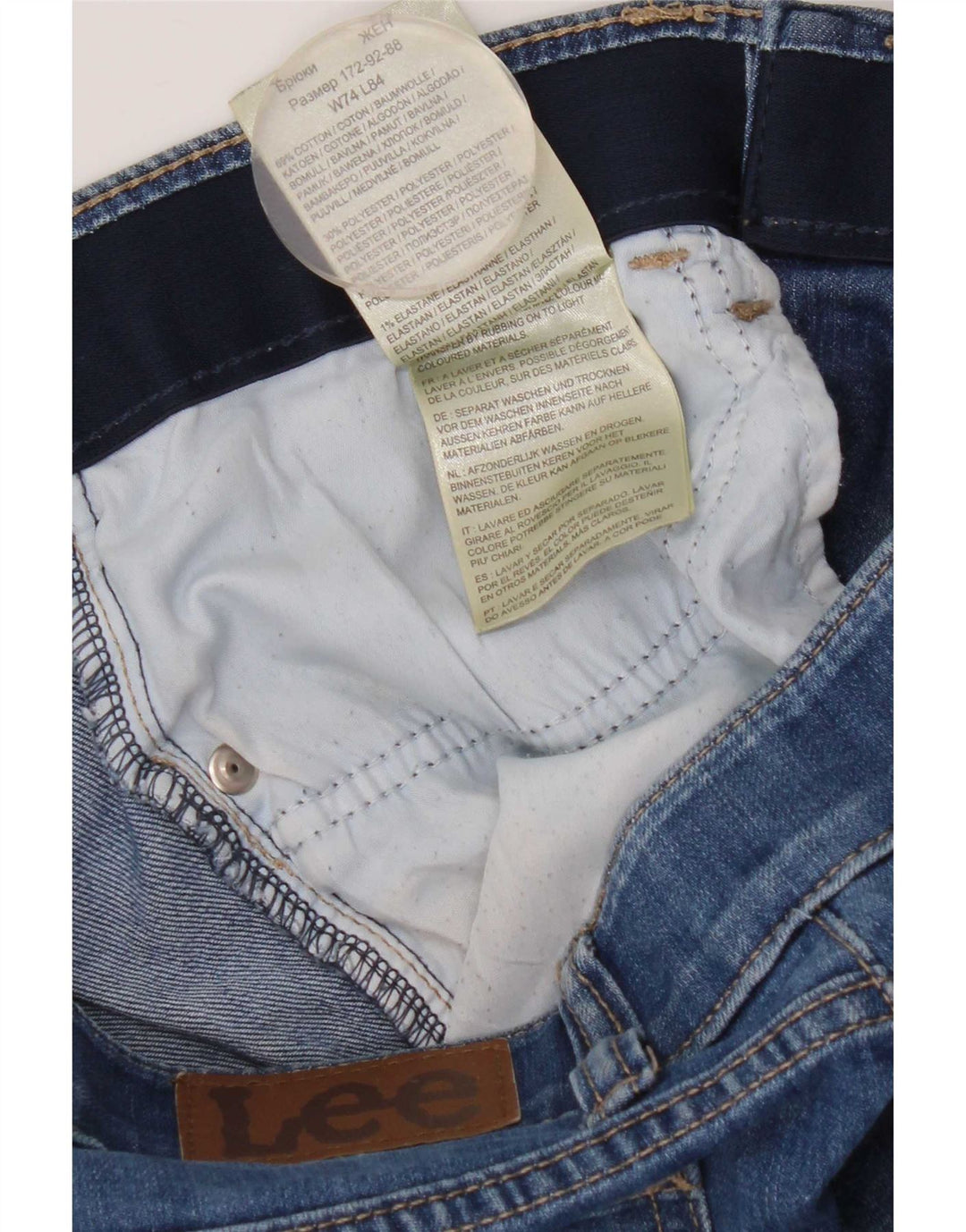 Lee Womens Mid Rise Regular Fit Straight Jeans W29 L33 Blue Cotton