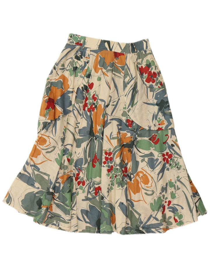 Vintage Womens High Waist A-Line Skirt IT 42 Medium W26 Multicoloured