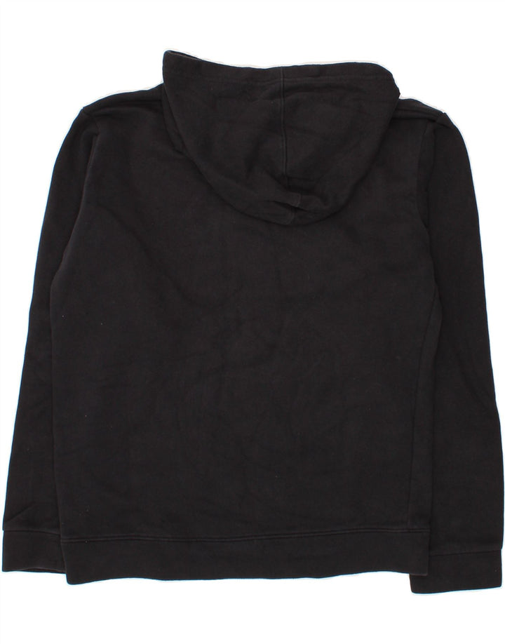 JACK & JONES Mens Graphic Hoodie Jumper Medium Black Cotton Vintage Jack & Jones and Second-Hand Jack & Jones from Messina Hembry 