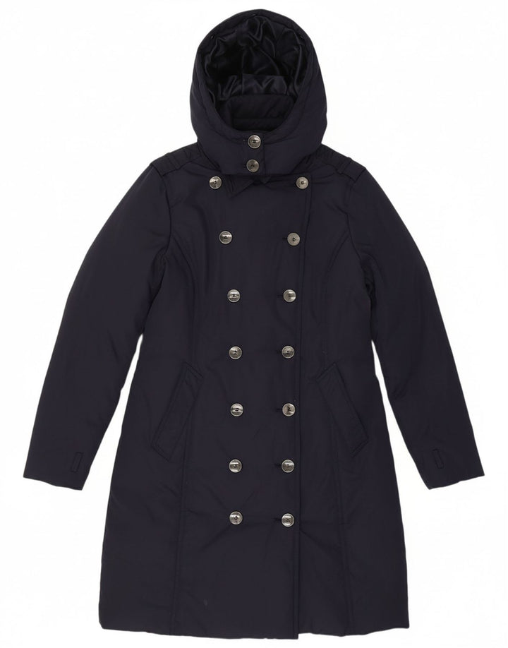 PHASE EIGHT Womens Hooded Padded Coat UK 14 Medium Navy Blue Polyester