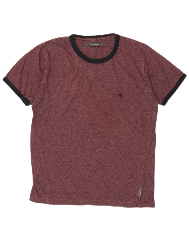 FRENCH CONNECTION Mens T-Shirt Top Small Maroon Cotton