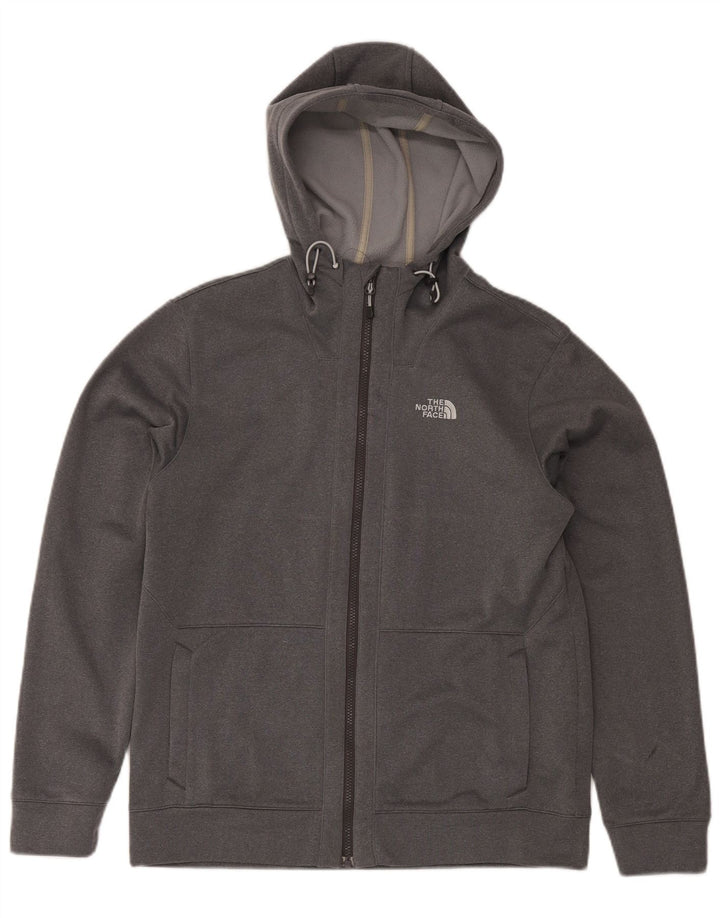 The North Face Mens Zip Hoodie Sweater Medium Grey Polyester