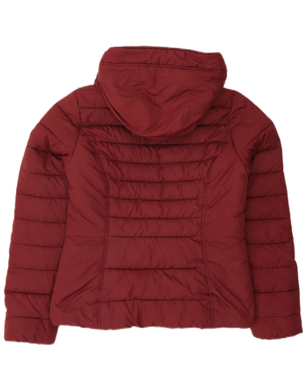Damska kurtka z kapturem Hollister Sherpa Padded UK 14, średni burgund