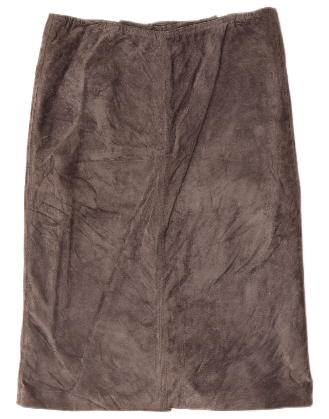 Vintage Womens Suede Straight Skirt IT 46 Large W30 Grey
