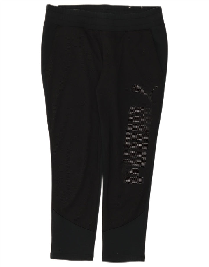 Puma Womens Crop Graphic Leggings UK 12 Medium Black Cotton