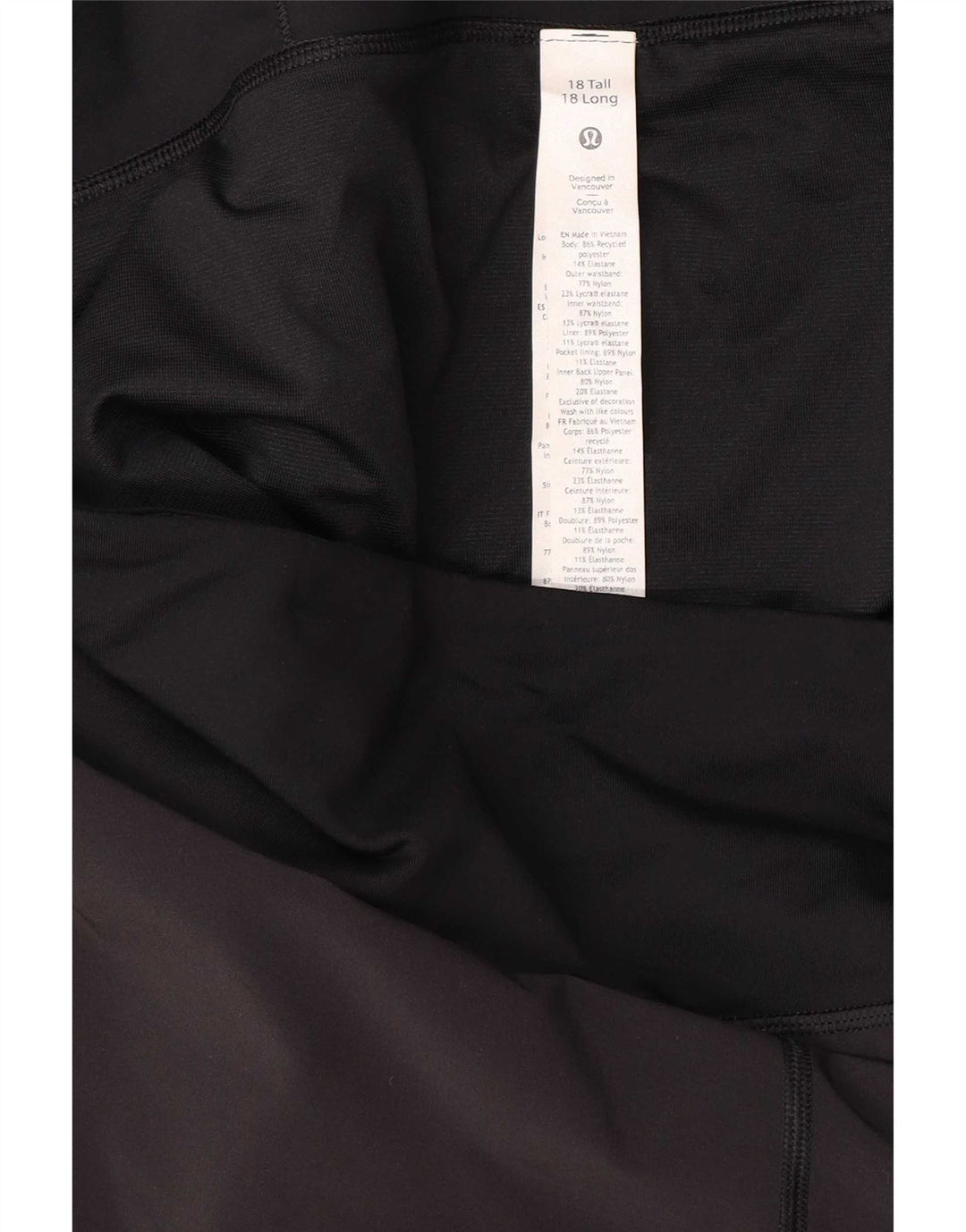 Lululemon Womens Sport Shorts US 18 2XL Black Polyester