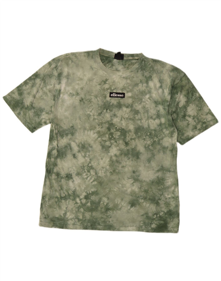 Ellesse Mens T-Shirt Top Small Khaki Tie Dye Cotton