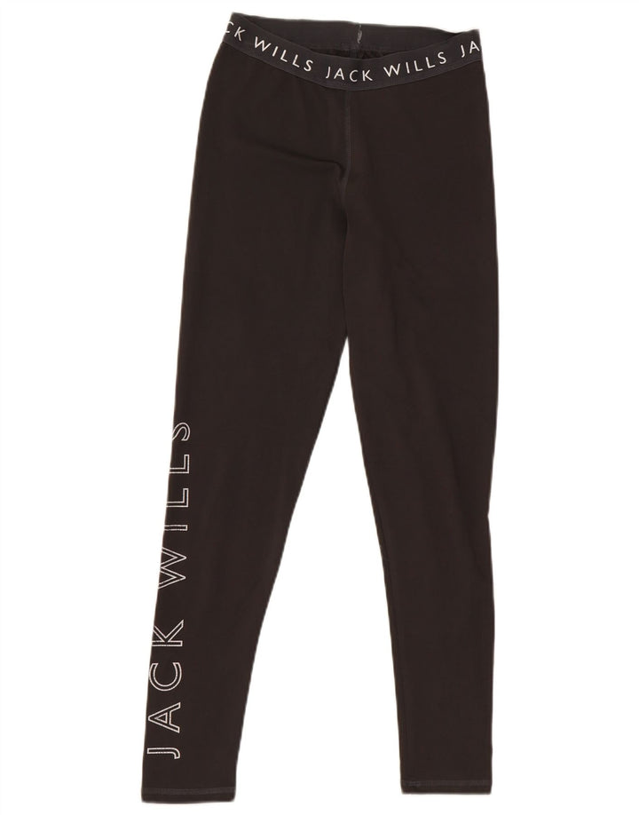 Jack Wills Γυναικεία γραφικά κολάν UK 8 Small Black Polyester